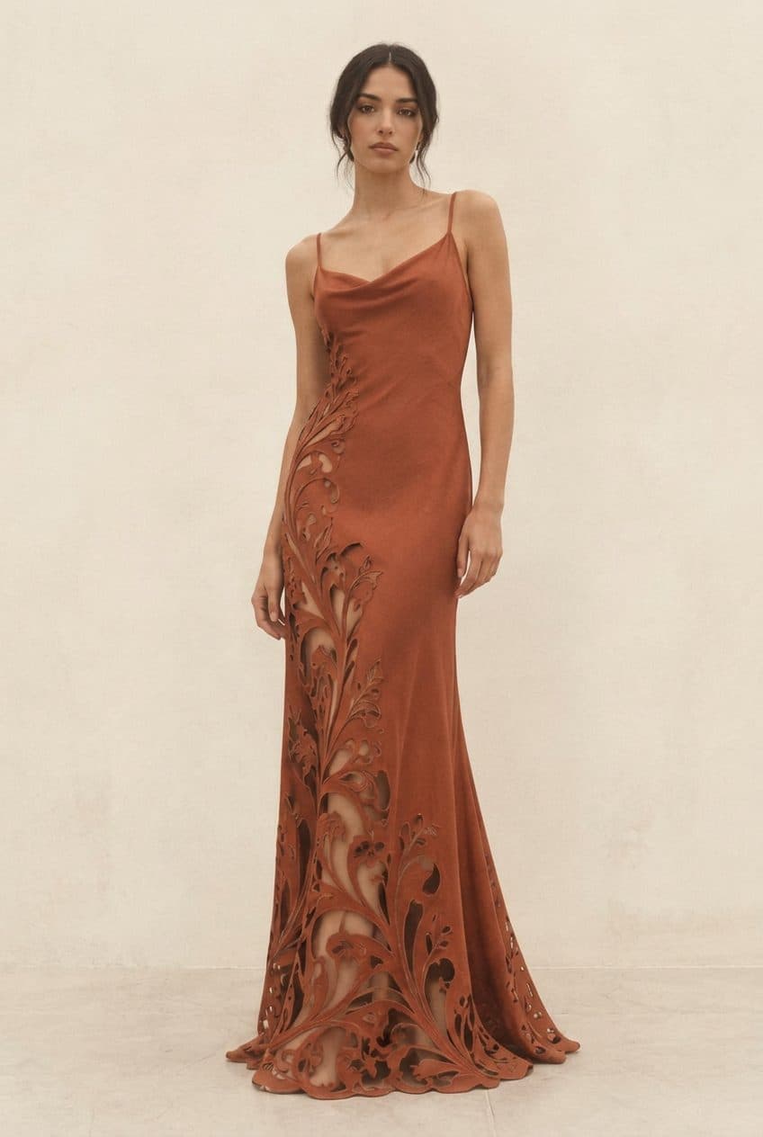 Nouveau Vine Cutwork Gown