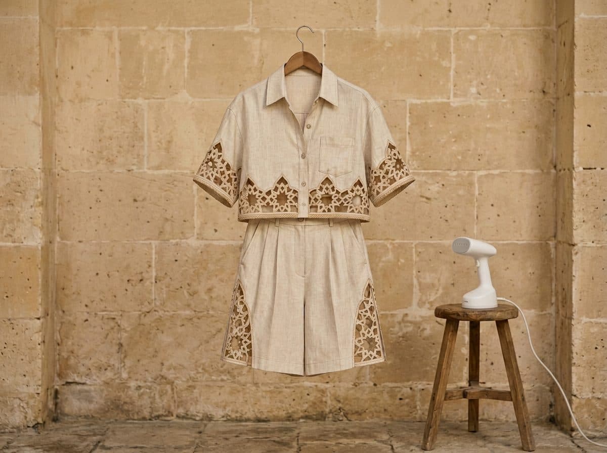 How to care for Boxy Cropped Girih Shirt & High-Waisted Shorts Co-ord