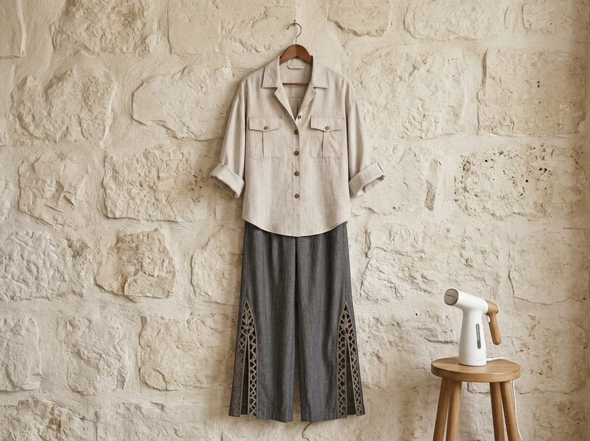 How to care for Oversized Safari Blouse and Slit-Ankle Fluid Pants Co-ord