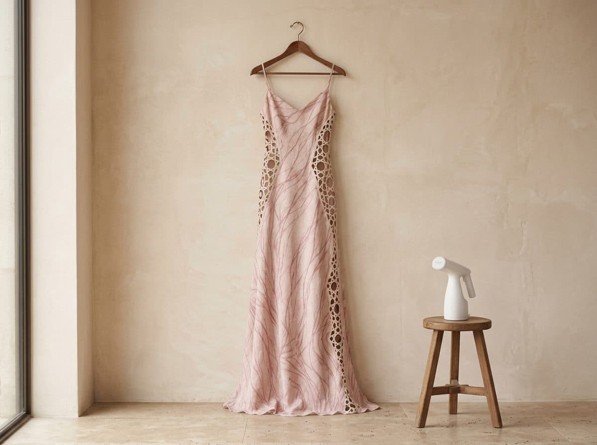How to care for Rose Line-Print Lasercut Slip Gown